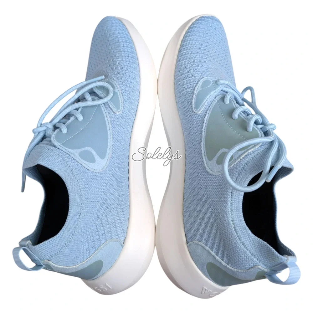 Vessi Everyday Move Womens 10 Sky Blue Waterproof Knit Dyma-Tex Lace Up Sneaker